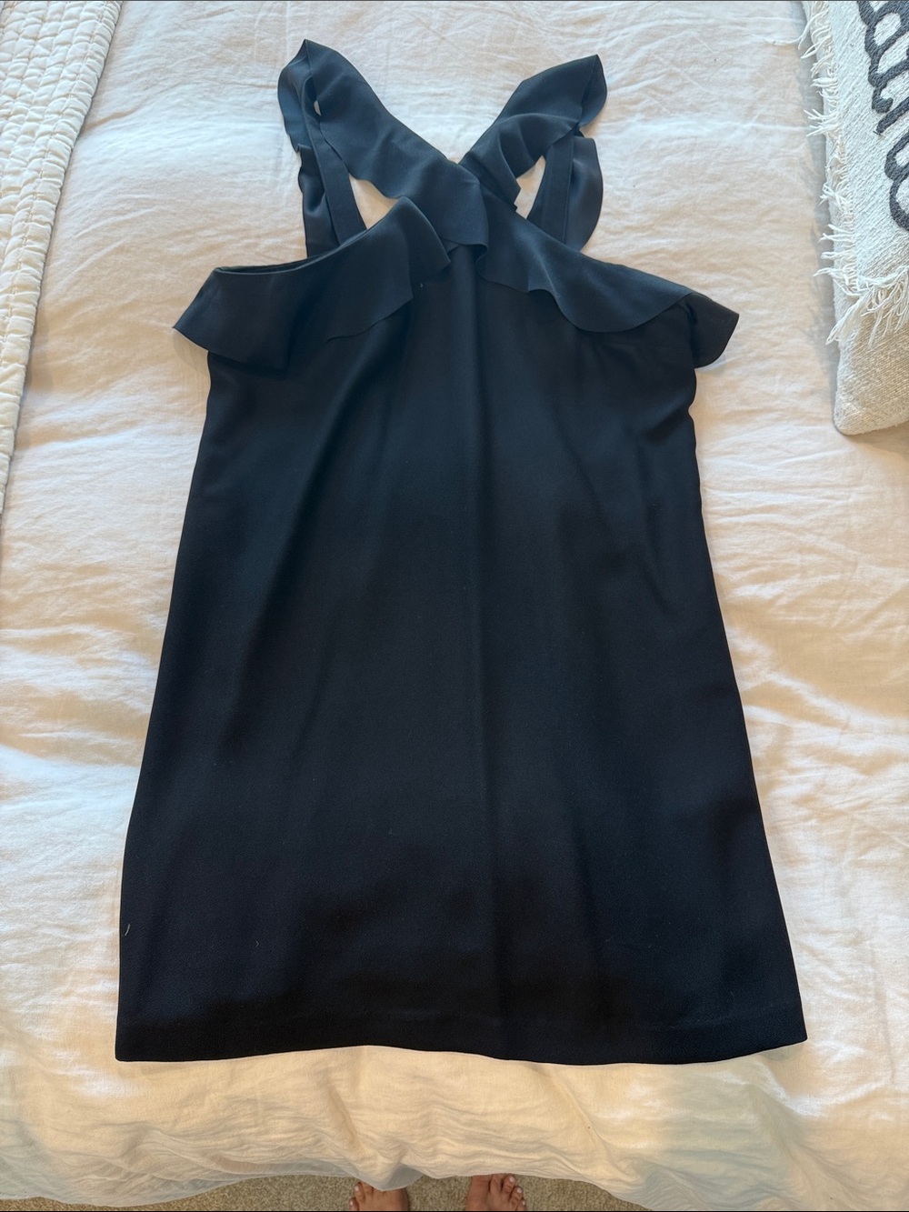 Banana Republic Black Ruffle-Strap Mini Dress